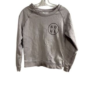 SoulCycle Women's Purple Gray Scoop Neck Sweatshirt Size S Casual - flawed